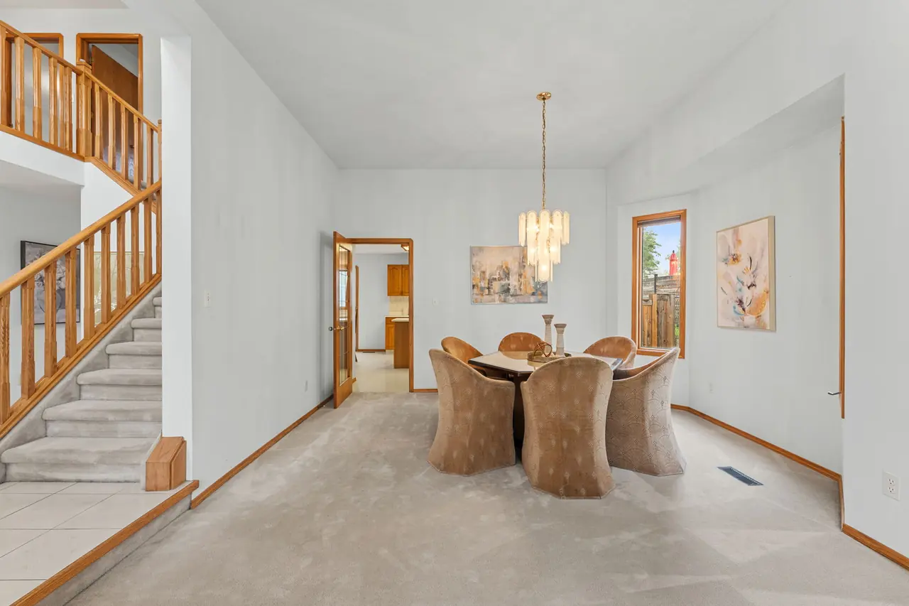 Formal dining room and staircase