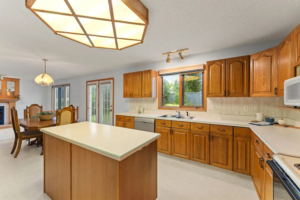 Island kitchen looking toward the dining nook
