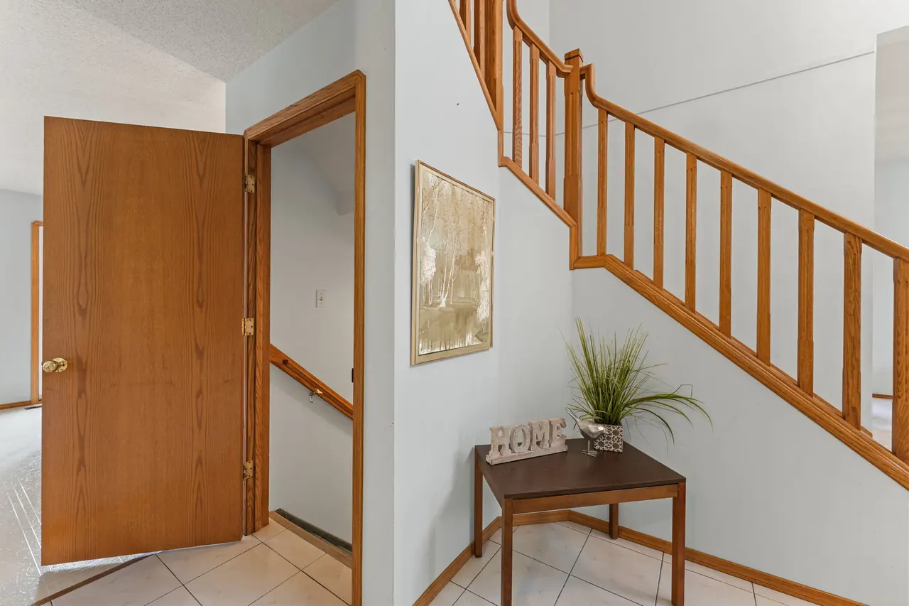 Staircase to the finished basement